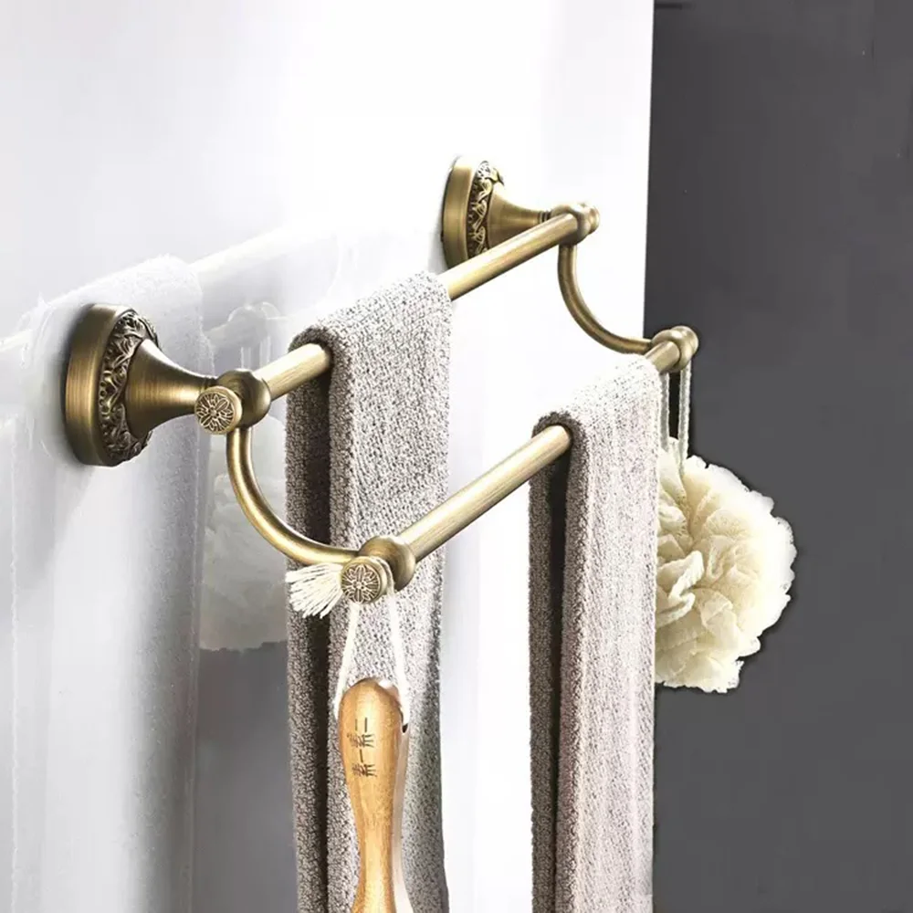 Retro Style Brass Wall Mounted Double Towel Rail Holder Rack Bathroom Accessories Towel bar Towel Holder
Retro Style Brass Wall Mounted Double Towel Rail Holder Rack Bathroom Accessories Towel bar Towel Holder