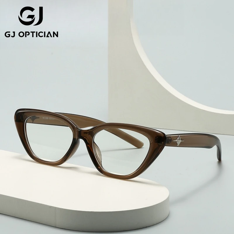 GJ OPTICIAN Высококачественные пластиковые титановые оптические очки по рецепту, холодные коричневые очки «кошачий глаз» для чтения, прогрессивные очки для близорукости
GJ OPTICIAN Высококачественные пластиковые титановые оптические очки по рецепту, холодные коричневые очки «кошачий глаз» для чтения, прогрессивные очки для близорукости