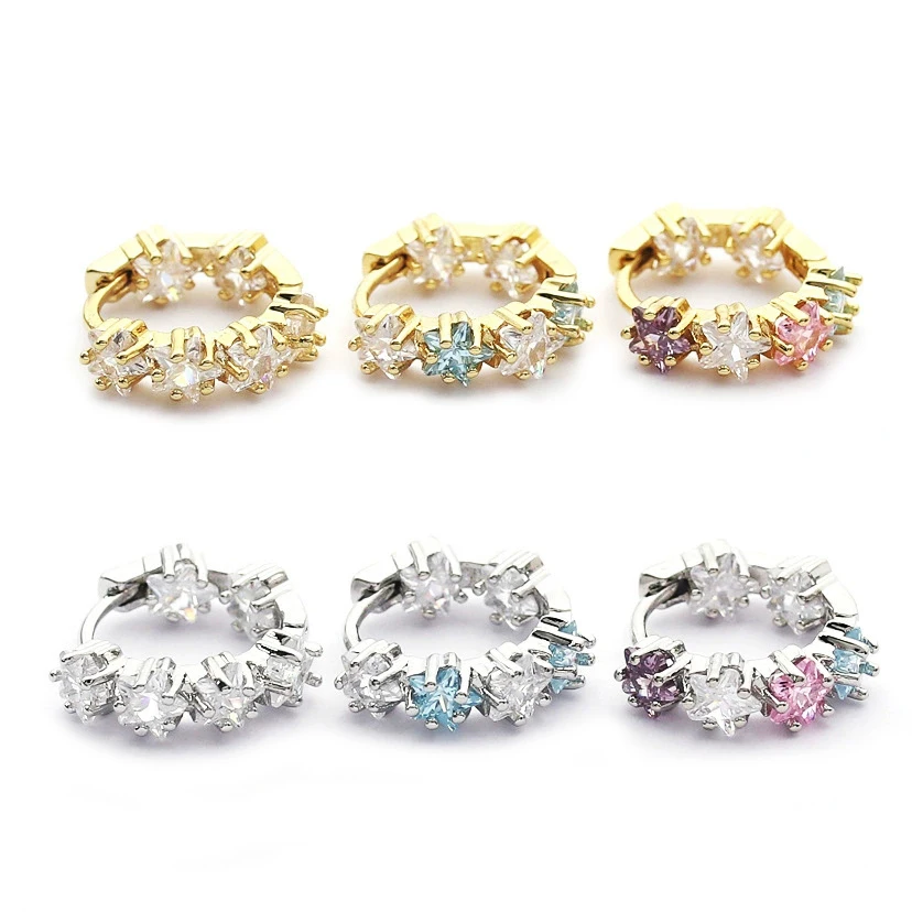 Cute Mix Blue Color Star Zircon Circle Ear Cartilage Piercing Earring Gold Color Copper Closed Circle Hoop Cuff Jewelry
Cute Mix Blue Color Star Zircon Circle Ear Cartilage Piercing Earring Gold Color Copper Closed Circle Hoop Cuff Jewelry