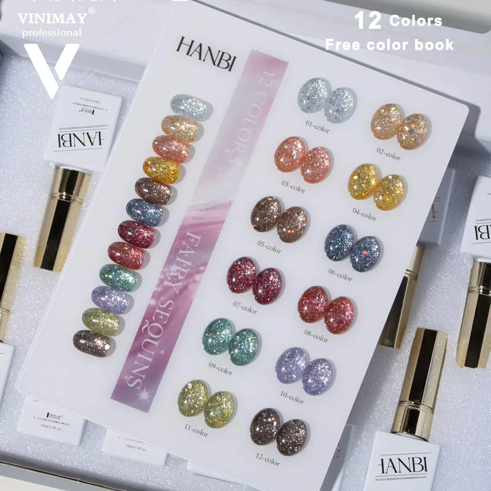 VINIMAY Gel Polish Set Glitter Sequin Gel With Display Card Soak Off UV LED Gel Nail Polish Bright Lacquer Polish Nail Gel Set
VINIMAY Gel Polish Set Glitter Sequin Gel With Display Card Soak Off UV LED Gel Nail Polish Bright Lacquer Polish Nail Gel Set