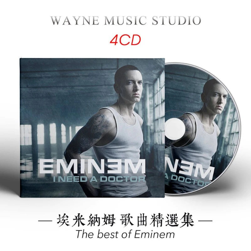 Rap Eminem Music CD Slim Shady Encore Album Mockingbird 4pcs Music Record Cosplay Compact Disc Walkman Car Party Soundtracks Box
Rap Eminem Music CD Slim Shady Encore Album Mockingbird 4pcs Music Record Cosplay Compact Disc Walkman Car Party Soundtracks Box