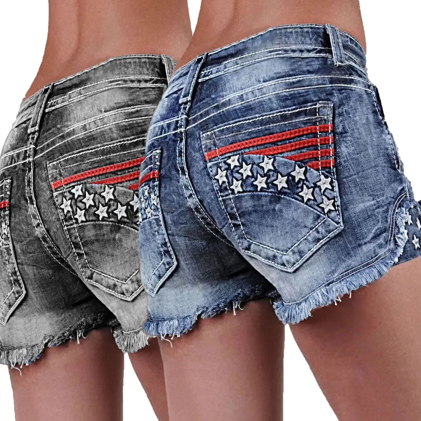 Spring Summer Women's Clothing Distressed Embroidered Patchwork Stretch Denim Shorts Mid Rise Vintage Street Thick Cotton Capri
Spring Summer Women's Clothing Distressed Embroidered Patchwork Stretch Denim Shorts Mid Rise Vintage Street Thick Cotton Capri