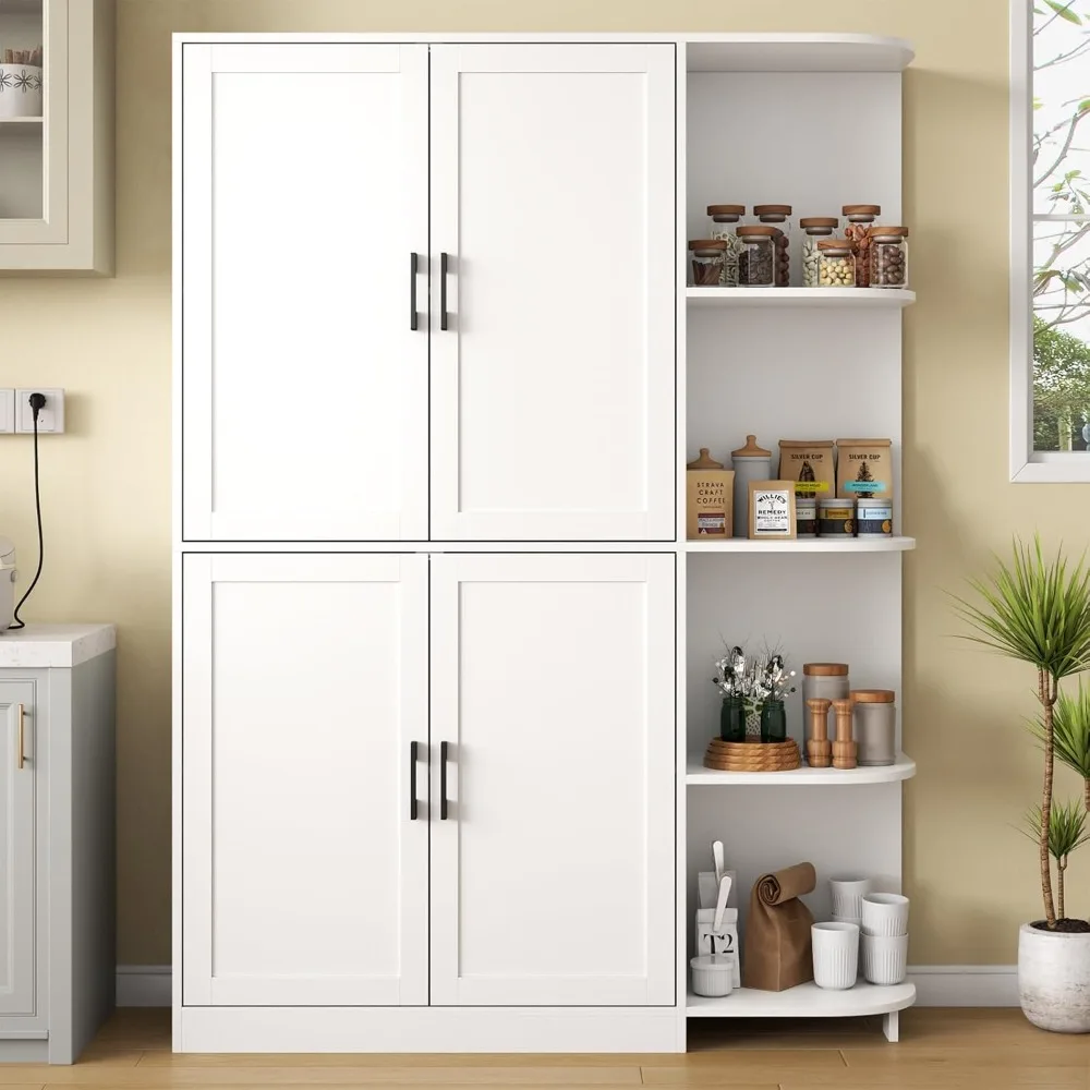 Kitchen Pantry Cabinet, Food Pantry Cabinet with Doors & Adjustable Shelves, Kitchen Cabinet with 5-Tier External Shelf
Kitchen Pantry Cabinet, Food Pantry Cabinet with Doors & Adjustable Shelves, Kitchen Cabinet with 5-Tier External Shelf