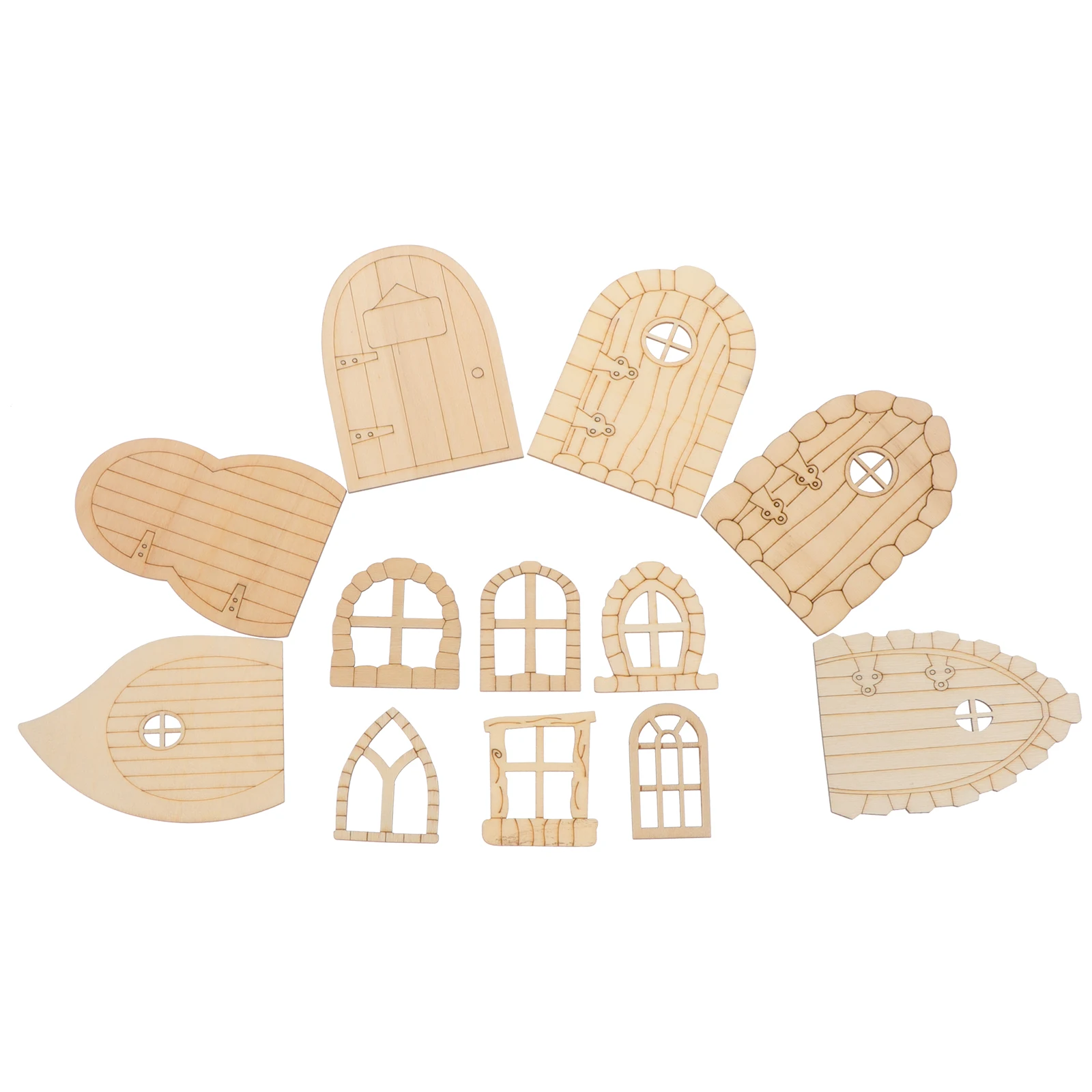 48 Pcs Wooden Garden Door Decorations Unpainted Fairy House DIY Craft Kids Room Ornaments Paintable Wood Pieces
48 Pcs Wooden Garden Door Decorations Unpainted Fairy House DIY Craft Kids Room Ornaments Paintable Wood Pieces