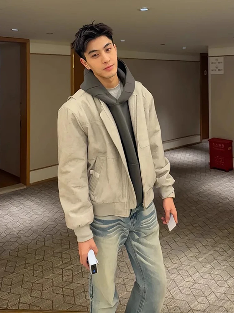 Gosnace Men's Short Baseball Jacket Spring Autumn Cleanfit Lime Color American Harrington Style Outerwear Youth Fashion
Gosnace Men's Short Baseball Jacket Spring Autumn Cleanfit Lime Color American Harrington Style Outerwear Youth Fashion