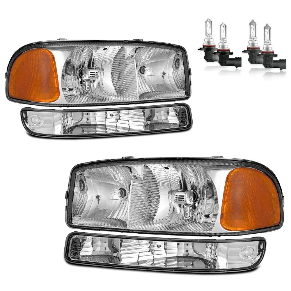 Pair Headlights + Bumper Lamps For 1999-2007 GMC Sierra 1500 2500/00-06 Yukon XL
Pair Headlights + Bumper Lamps For 1999-2007 GMC Sierra 1500 2500/00-06 Yukon XL