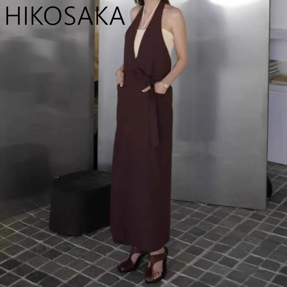Solid V-neck Bakcless Dress Casual Belt A-line Patchwork Mid-length Moda Robe 2025 New Japan Style Simple Slim Straps Vestidos
Solid V-neck Bakcless Dress Casual Belt A-line Patchwork Mid-length Moda Robe 2025 New Japan Style Simple Slim Straps Vestidos