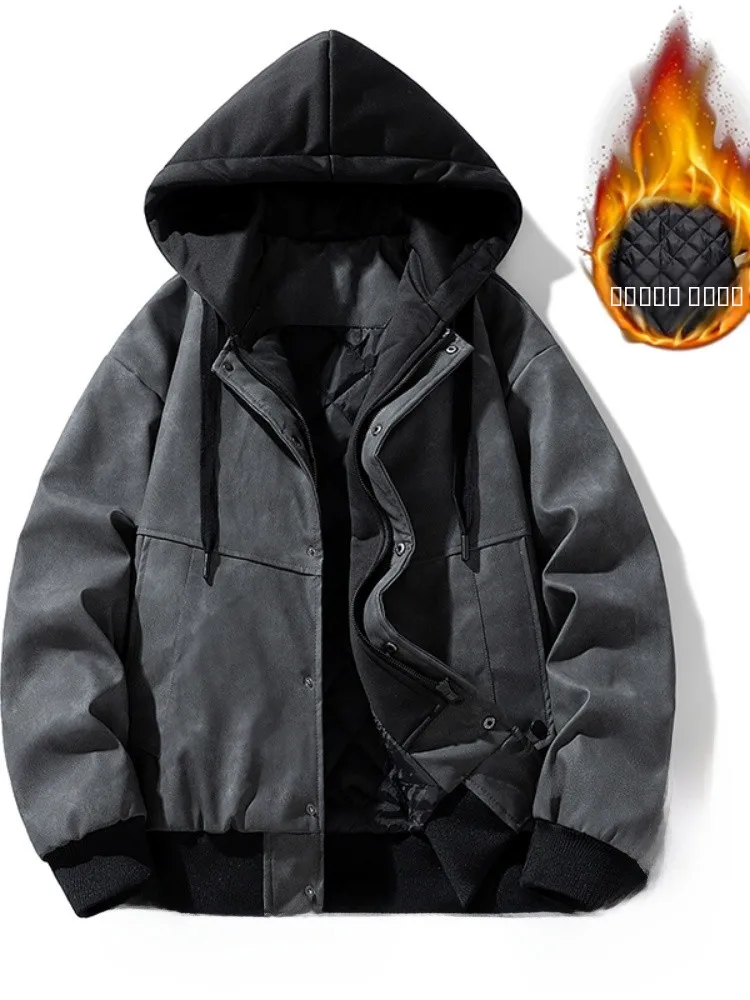Winter Hooded Men's Cotton Jacket Thickened PU Leather Motorcycle Jacket Warm Fashionable Street Style Regular Length
Winter Hooded Men's Cotton Jacket Thickened PU Leather Motorcycle Jacket Warm Fashionable Street Style Regular Length