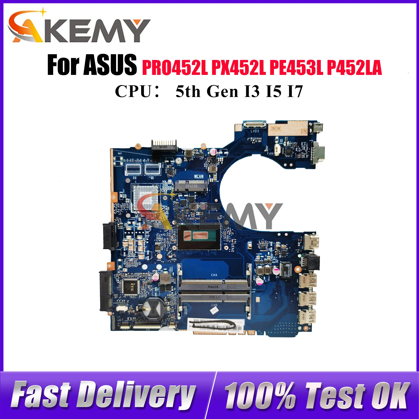 P452LA Laptop Motherboard For ASUS PE453L P452LA PX452L PRO452L P452L P452LJ Notebook Mainboard With I3 I5 I7 CPU 100% tests OK
P452LA Laptop Motherboard For ASUS PE453L P452LA PX452L PRO452L P452L P452LJ Notebook Mainboard With I3 I5 I7 CPU 100% tests OK