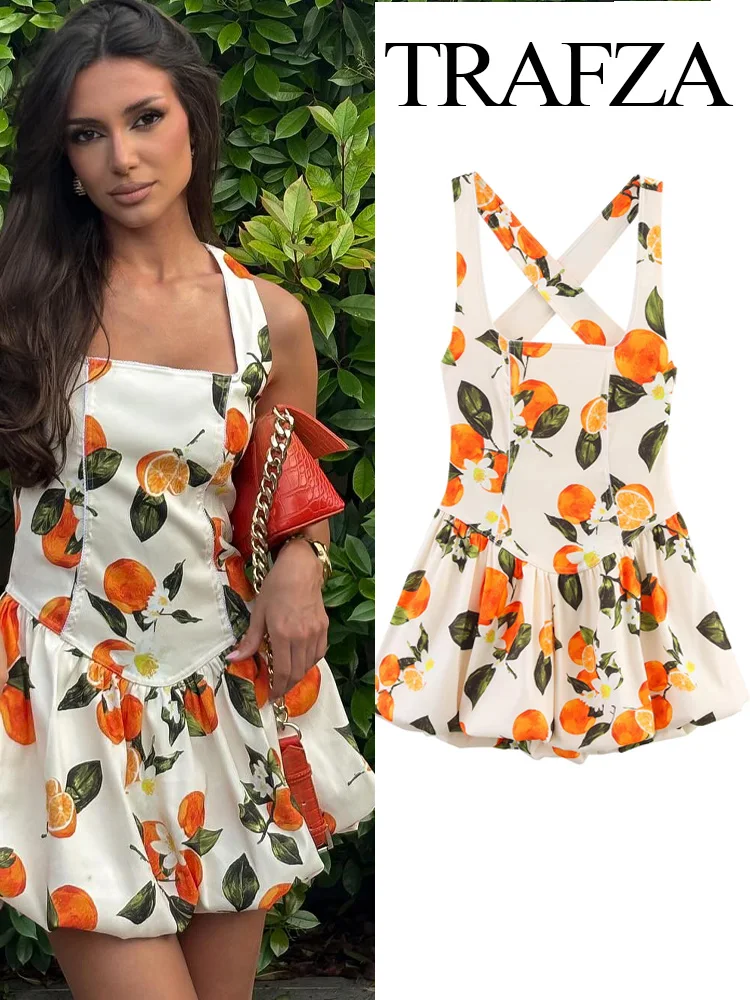 TRAFZA 2025 Woman Backless Square Collar Beach Party Mini Dress Women Summer Fashion Sleeveless Pleated Decorate Sling Dress
TRAFZA 2025 Woman Backless Square Collar Beach Party Mini Dress Women Summer Fashion Sleeveless Pleated Decorate Sling Dress