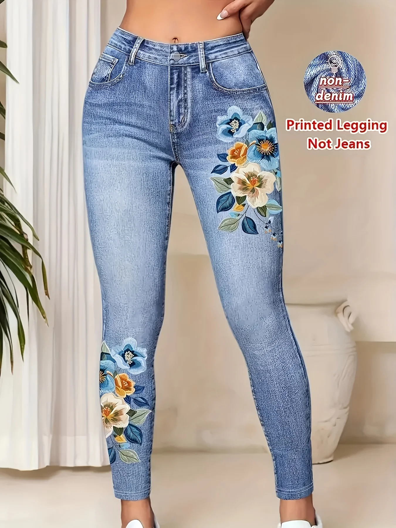 Women's Printed Skinny Pants, High Elastic Seamless Design with Faux Pockets, Casual & Sporty
Women's Printed Skinny Pants, High Elastic Seamless Design with Faux Pockets, Casual & Sporty