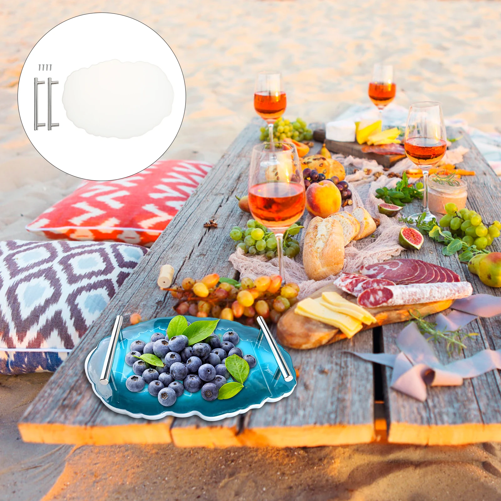 Silicone Coaster Mold 2 Handles Crystal Epoxy Fruit Tray DIY Casting Mold Craft Supplies Easy Clean Flexible DIY Supplies
Silicone Coaster Mold 2 Handles Crystal Epoxy Fruit Tray DIY Casting Mold Craft Supplies Easy Clean Flexible DIY Supplies