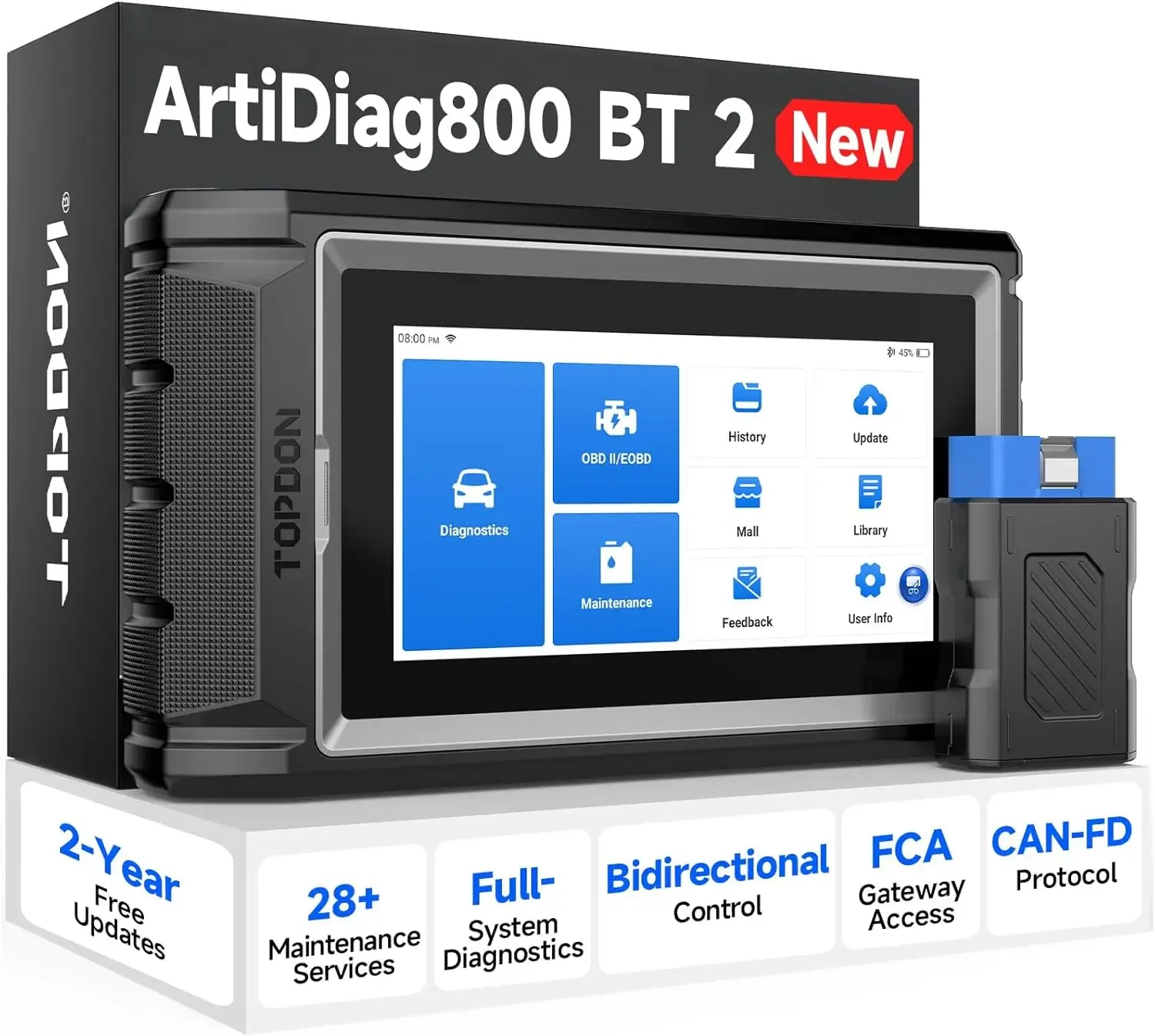 Scanner AD800BT V2.0, Bidirectional Scan Tool, Full Systems Diagnostic Tool for All Vehicles, Automotive Diagnostic Scanner for
Scanner AD800BT V2.0, Bidirectional Scan Tool, Full Systems Diagnostic Tool for All Vehicles, Automotive Diagnostic Scanner for