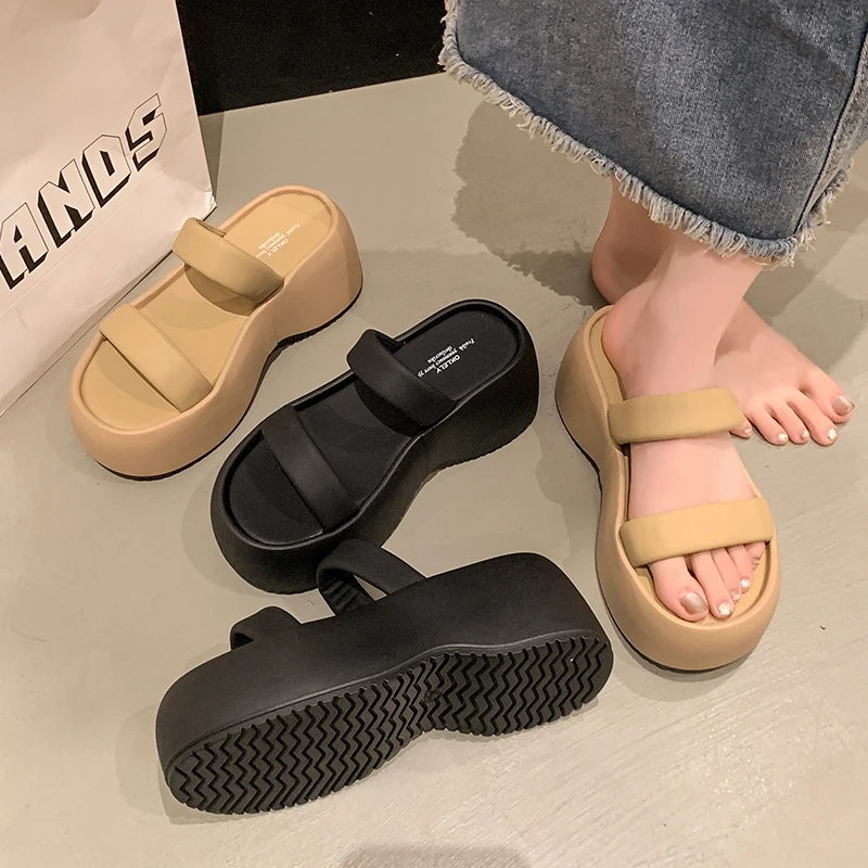 Chunky Slippers for Women Summer Slippers Wear Fashion 2025 New Increase Sandals Casual Muffin Flip-flops Beach Shoes for Women
Chunky Slippers for Women Summer Slippers Wear Fashion 2025 New Increase Sandals Casual Muffin Flip-flops Beach Shoes for Women