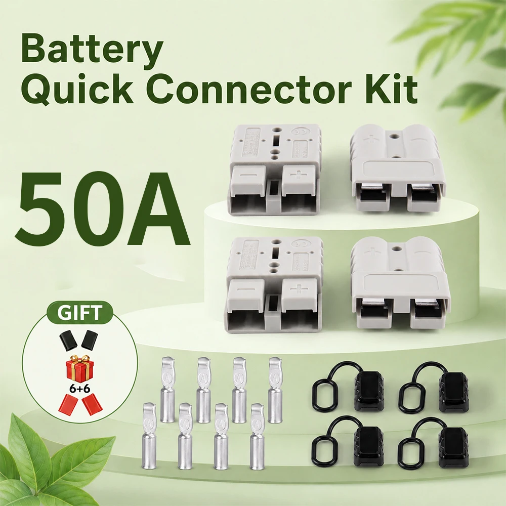 50A Soft Dust Cap Battery Quick Connect Disconnect Connector Plug Set 2/4Pcs Red/Grey Power Connector Plug Kit
50A Soft Dust Cap Battery Quick Connect Disconnect Connector Plug Set 2/4Pcs Red/Grey Power Connector Plug Kit