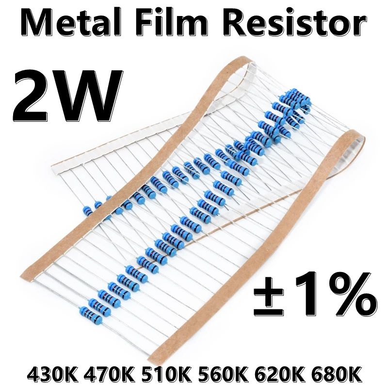 (20pcs) 2W Metal Film Resistor 1% five color ring precision resistor 430K 470K 510K 560K 620K 680K
(20pcs) 2W Metal Film Resistor 1% five color ring precision resistor 430K 470K 510K 560K 620K 680K