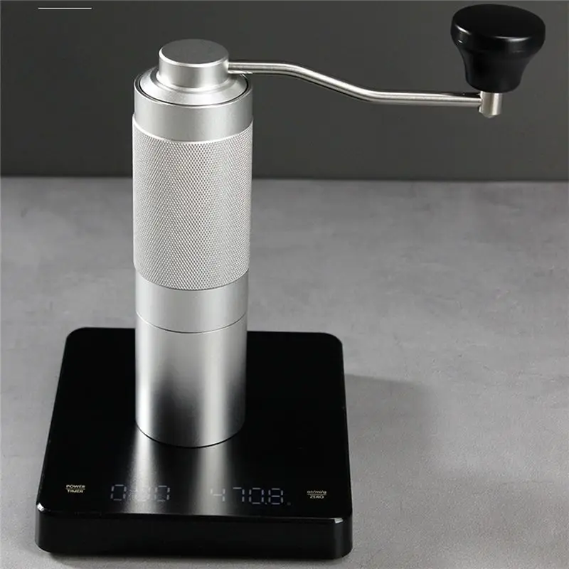 A47T Manual Coffee Grinder Portable Adjustable Stainless Burr for Kitchen Silver
A47T Manual Coffee Grinder Portable Adjustable Stainless Burr for Kitchen Silver