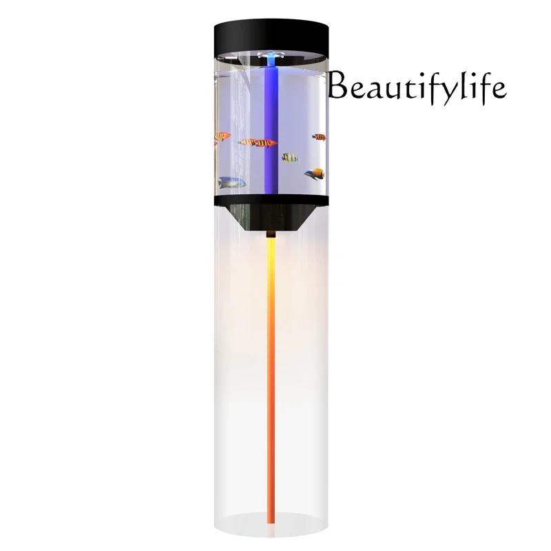 Cylinder living room fish tank, small and medium floor edge, lazy people do not need to change the aquarium box.
Cylinder living room fish tank, small and medium floor edge, lazy people do not need to change the aquarium box.