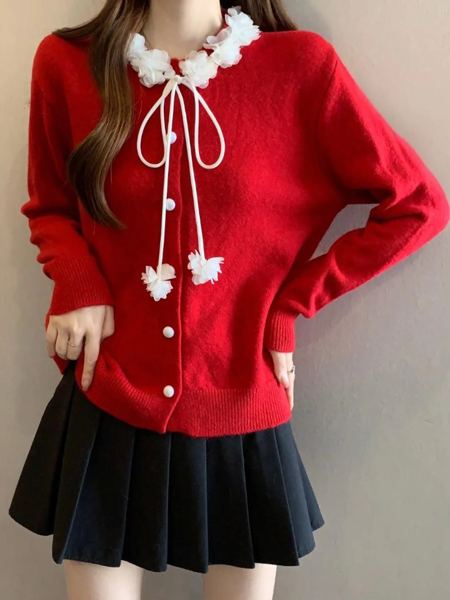 Красный вязаный кардиган-пальто женский осенне-зимний больших размеров, модный, с узором в виде цветов и узлов
Красный вязаный кардиган-пальто женский осенне-зимний больших размеров, модный, с узором в виде цветов и узлов