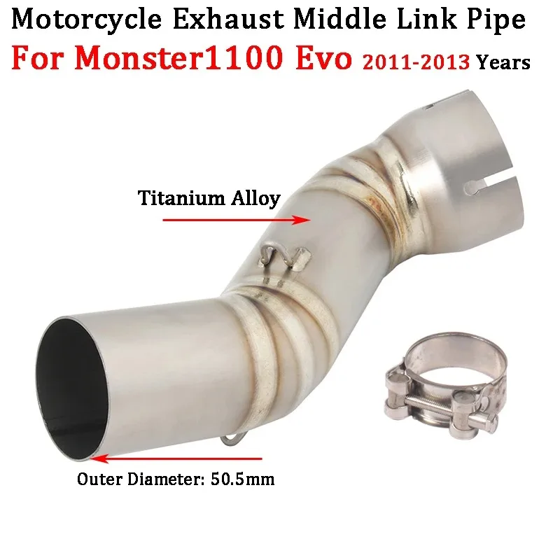 Motorcycle Exhaust Escape Modified Titanium Alloy Middle Link Pipe Slip On For Monster1100 EVO Monster 1100 2011 - 2013 Years
Motorcycle Exhaust Escape Modified Titanium Alloy Middle Link Pipe Slip On For Monster1100 EVO Monster 1100 2011 - 2013 Years