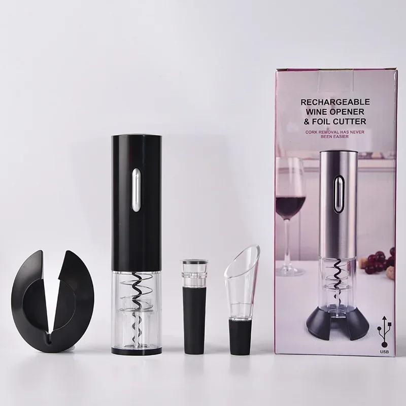 Most Popular Automatic Wine Bottle Corkscrew With Foil Cutter Kit Rechargeable Electric Wine Opener Gift Set
Most Popular Automatic Wine Bottle Corkscrew With Foil Cutter Kit Rechargeable Electric Wine Opener Gift Set