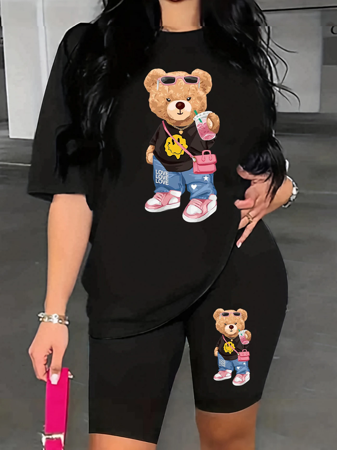 bear Print Two-piece Set, Short Sleeve Crew Neck Casual T-Shirt & Shorts 2pcs Outfits For Summer & Spring, Women's Clothing
bear Print Two-piece Set, Short Sleeve Crew Neck Casual T-Shirt & Shorts 2pcs Outfits For Summer & Spring, Women's Clothing