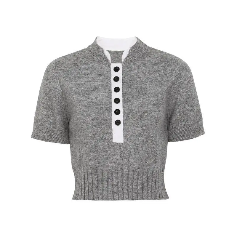 High Quality Summer New Fashionable Denim Patchwork Knitted Women's Short Sleeve Top T-shirt Cleanfit Style Other Material
High Quality Summer New Fashionable Denim Patchwork Knitted Women's Short Sleeve Top T-shirt Cleanfit Style Other Material