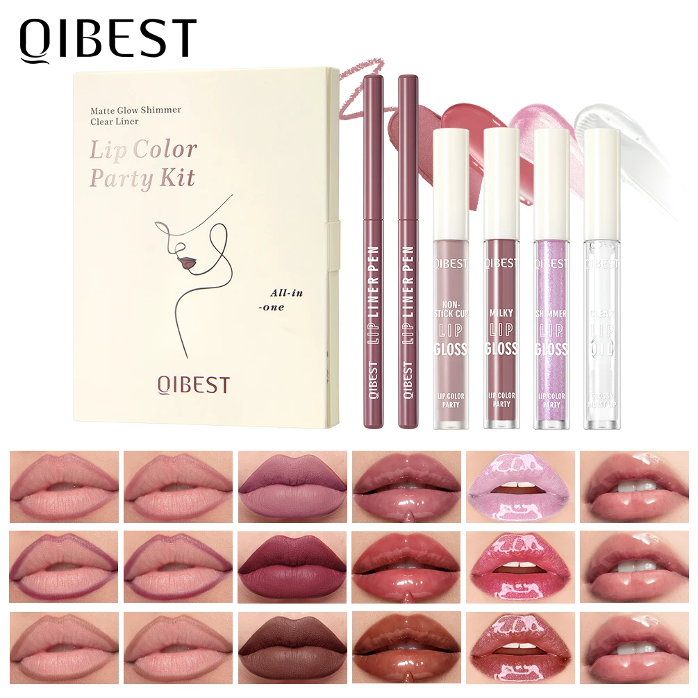 QIBEST Multi-Use Lip Makeup Sets Include 2*Lipliner,1 Liquid Lipstick,2 Mirror Lip Glaze And 1 Lip Oil Cosmetic Lipgloss Tint
QIBEST Multi-Use Lip Makeup Sets Include 2*Lipliner,1 Liquid Lipstick,2 Mirror Lip Glaze And 1 Lip Oil Cosmetic Lipgloss Tint