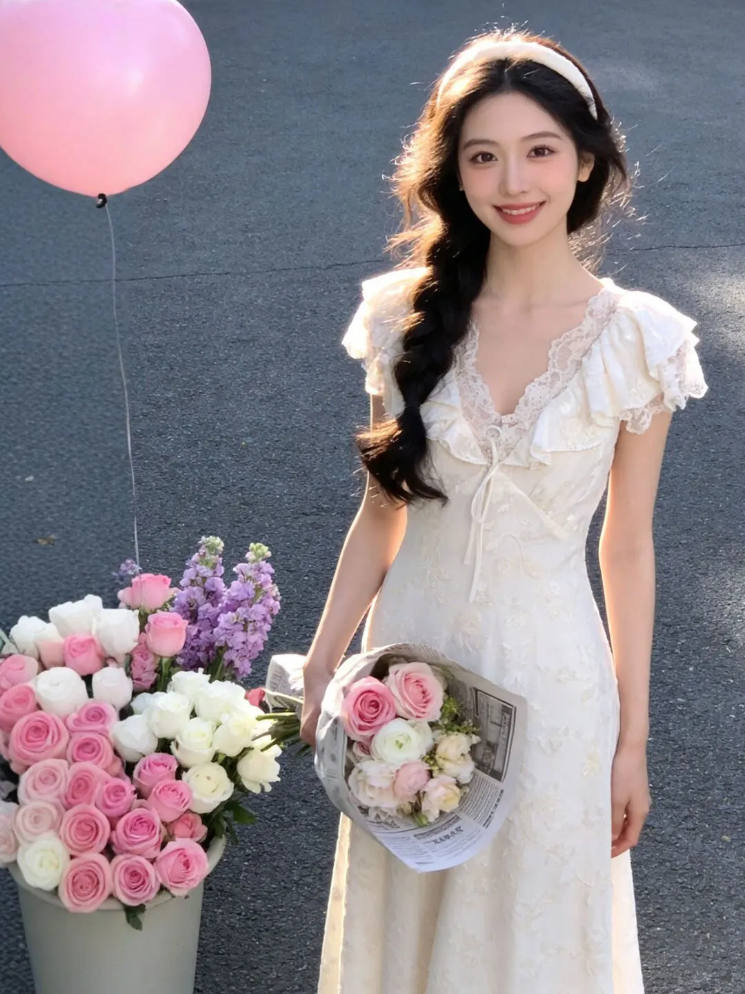 Sweet Lace V-Neck Slimming Fairy Long Dress Gentle Style Unique Not Repeating Summer Dress Women's Fashion High Waist Polyest...
Sweet Lace V-Neck Slimming Fairy Long Dress Gentle Style Unique Not Repeating Summer Dress Women's Fashion High Waist Polyest...