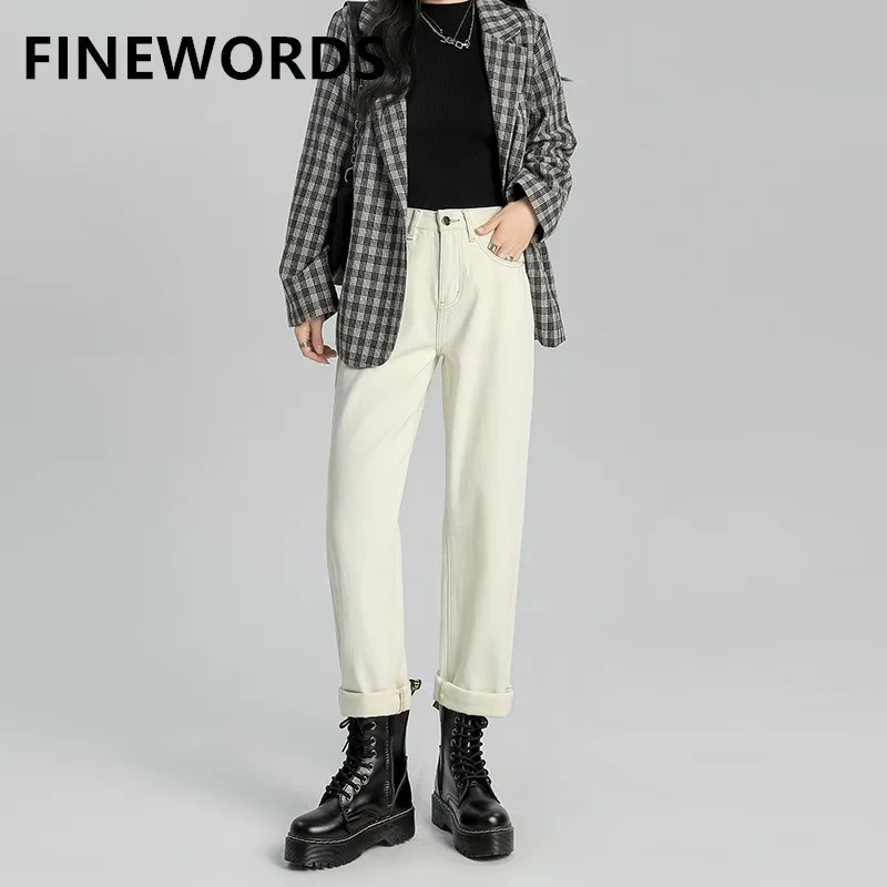 FINEWORDS High Waist Casual Beige Baggy Jeans Women Korean Autumn Jeans Streetwear Harajuku Vintage Winter Straight Denim Pants
FINEWORDS High Waist Casual Beige Baggy Jeans Women Korean Autumn Jeans Streetwear Harajuku Vintage Winter Straight Denim Pants