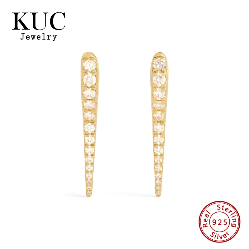 Fine Jewelry Luxury 925 Sterling Silver 18k Gold Plated Fashion Pave Zircon Taper Hoop Earrings for Girls
Fine Jewelry Luxury 925 Sterling Silver 18k Gold Plated Fashion Pave Zircon Taper Hoop Earrings for Girls