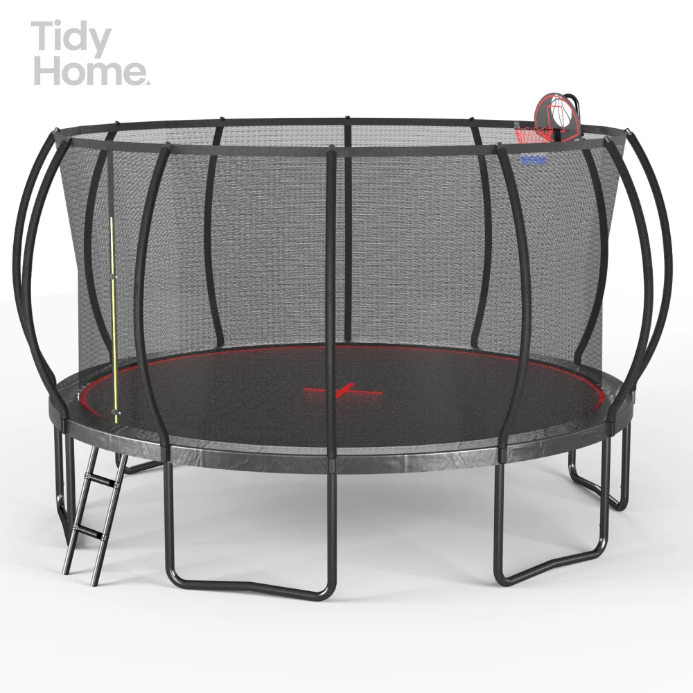 16FT trampoline Pumpkin, High-Dip Galvanized Frame Trampoline,6 groups of W shapes legs,12pcs curved net poles - Black Red
16FT trampoline Pumpkin, High-Dip Galvanized Frame Trampoline,6 groups of W shapes legs,12pcs curved net poles - Black Red