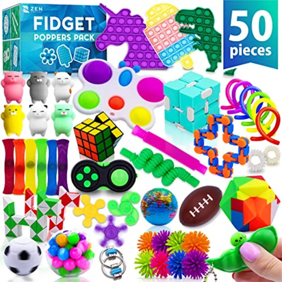 Fidget Poppers Pack 50 Pcs Fidget Toys, Party Favors for 8-12, Stocking Stuffers, Bulk Sensory Toys for Classroom Treasure Box
Fidget Poppers Pack 50 Pcs Fidget Toys, Party Favors for 8-12, Stocking Stuffers, Bulk Sensory Toys for Classroom Treasure Box