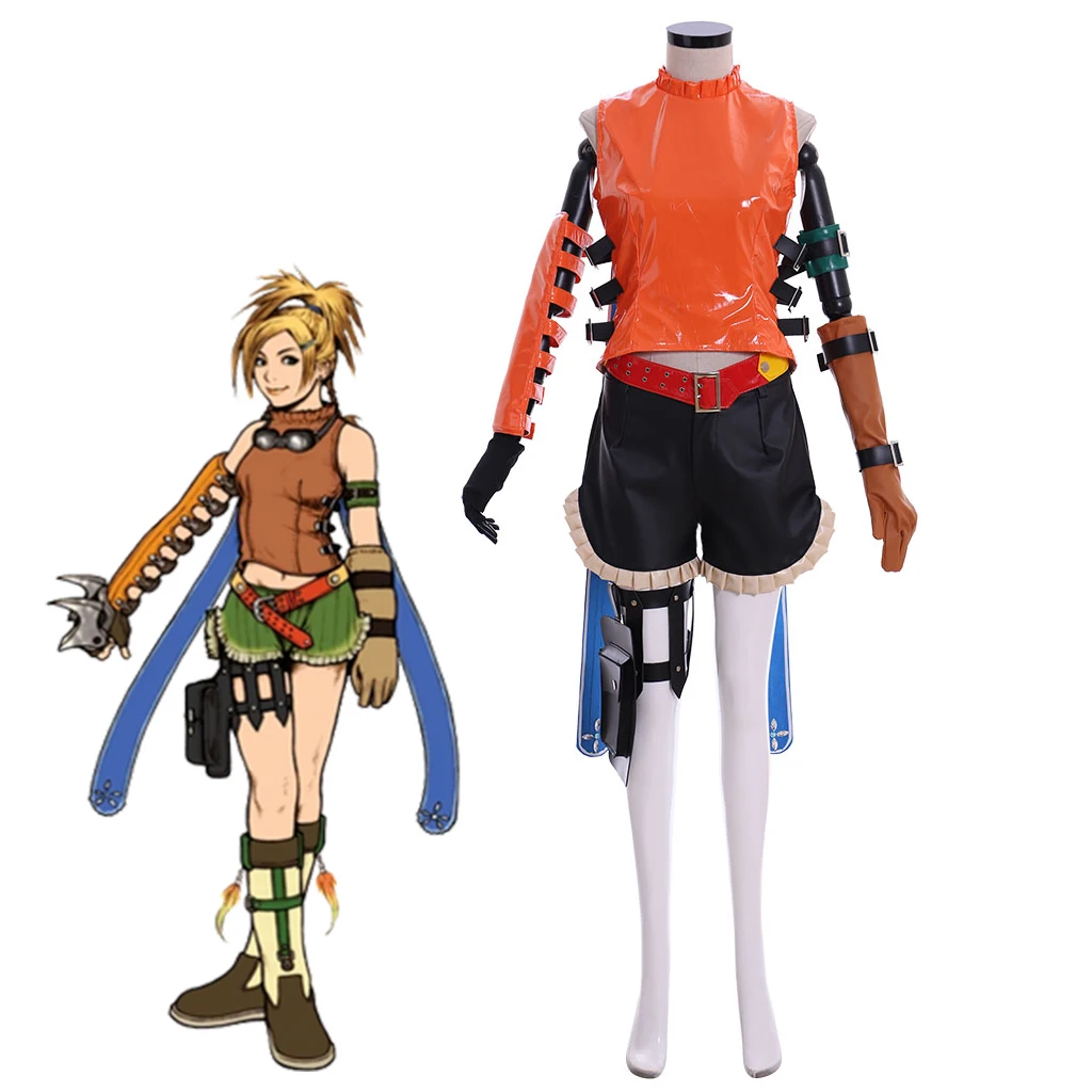 Game FF10 Rikku Cosplay Costume Women Fancy Top Pants Full Set Halloween Carnival Party Thief Disguise Battle Uniform Suit
Game FF10 Rikku Cosplay Costume Women Fancy Top Pants Full Set Halloween Carnival Party Thief Disguise Battle Uniform Suit