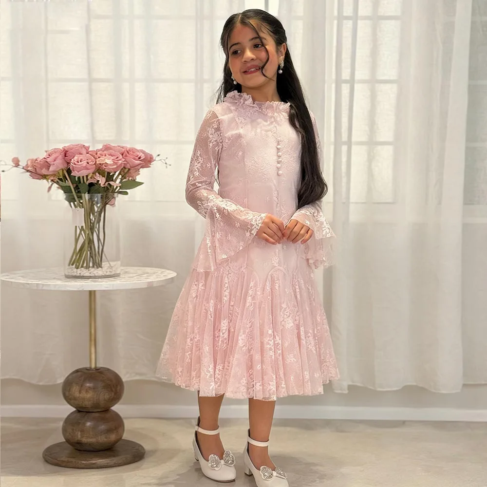 Pink Eleglant Flower Girl dresses Lace Dress for girls O-neck Birthday Dress Cute Girl Princess Dress Long Sleeves Kids' dresses
Pink Eleglant Flower Girl dresses Lace Dress for girls O-neck Birthday Dress Cute Girl Princess Dress Long Sleeves Kids' dresses