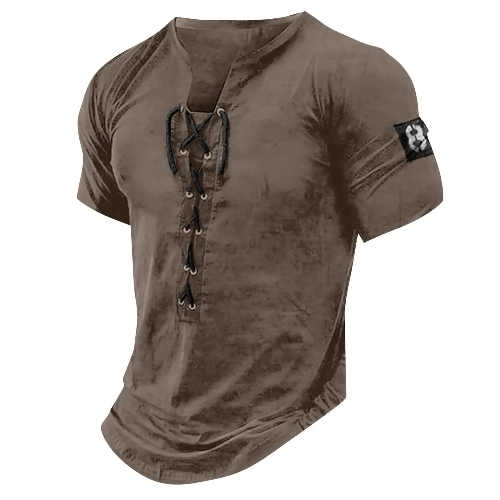 Vintage Men's T-shirts Solid Short Sleeve Lace Up V Neck T Shirt Oversized Gothic Top Tee Shirt Man Clothes Punk Streetwear
Vintage Men's T-shirts Solid Short Sleeve Lace Up V Neck T Shirt Oversized Gothic Top Tee Shirt Man Clothes Punk Streetwear