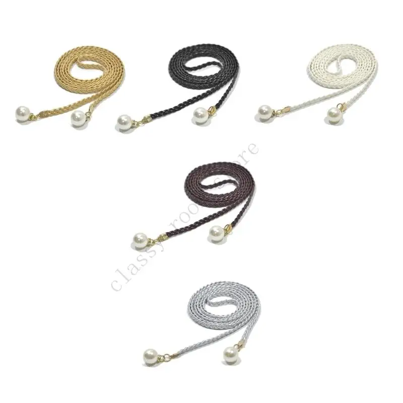 A0NF 2Pcs Fashion Woven Waist Rope Adjustable Laceup Waist Belt with Pearls Decors for Women Dresses and Skirt All Matching
A0NF 2Pcs Fashion Woven Waist Rope Adjustable Laceup Waist Belt with Pearls Decors for Women Dresses and Skirt All Matching