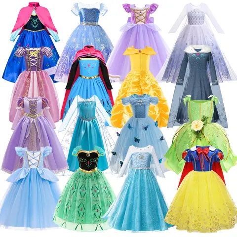 Kids Prinses Cosplay Kostuum Meisje Sneeuwkoningin Jurk Halloween Carnaval Kleding Leuke Cosplay Avondfeest Kleding voor 2-10 jaar