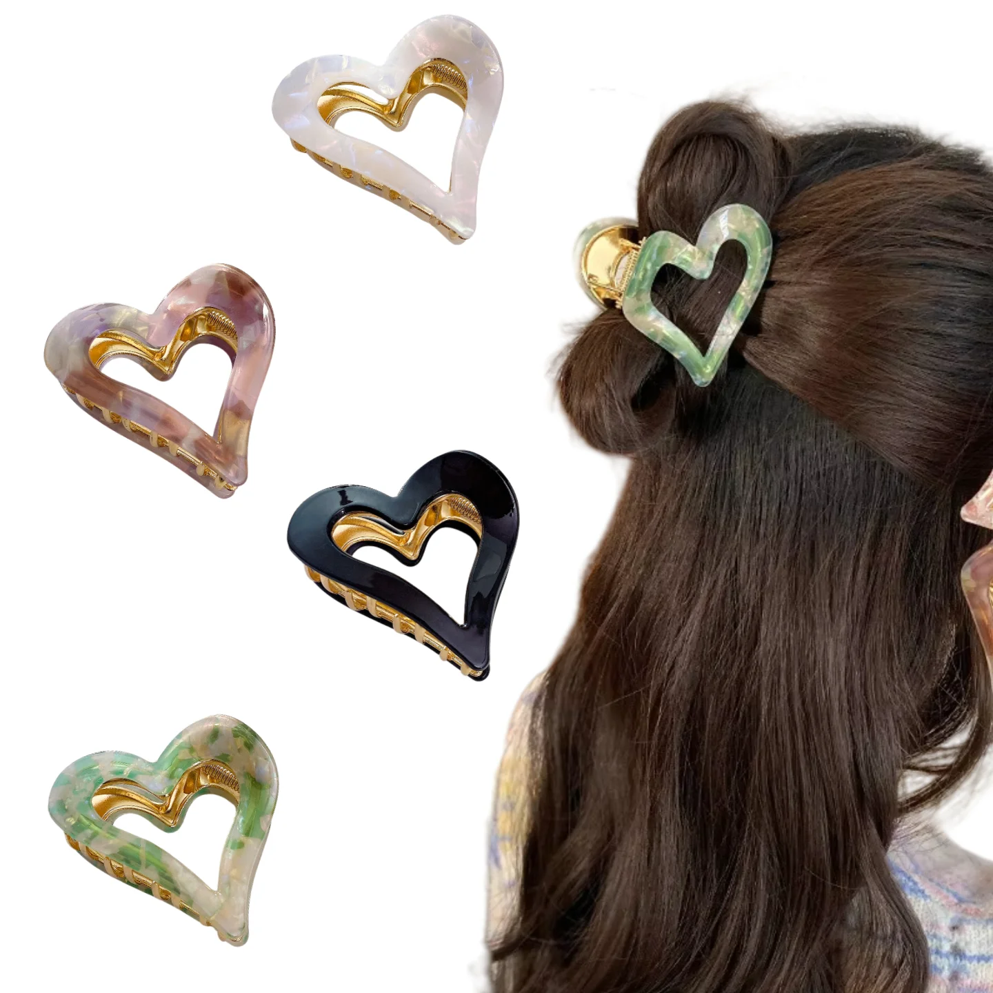 Dowell Premium Heart Shape Hair Clip Acetate Claw Clip Women's Fashion Accessory for Date Parties
Dowell Premium Heart Shape Hair Clip Acetate Claw Clip Women's Fashion Accessory for Date Parties