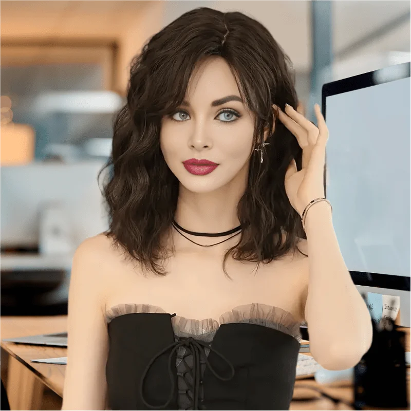 Цельный оливково-коричневый и темный чай, пушистые синтетические волосы высокой плотности, вьющийся парик длиной до плеч с волнистыми волнами для женщин
Цельный оливково-коричневый и темный чай, пушистые синтетические волосы высокой плотности, вьющийся парик длиной до плеч с волнистыми волнами для женщин