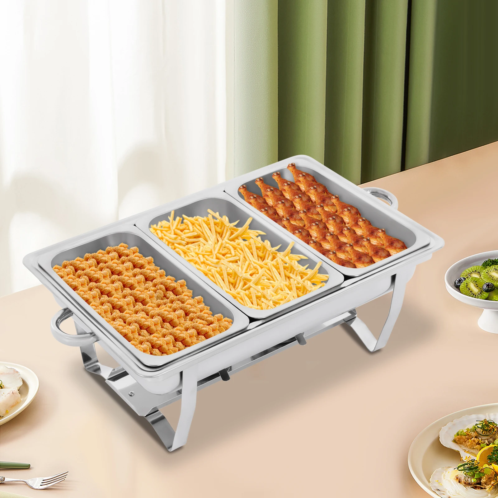 Набор для подогрева еды из нержавеющей стали с 3 отделениями и твердым спиртовым топливом для держателей для вечеринок, портативный
Набор для подогрева еды из нержавеющей стали с 3 отделениями и твердым спиртовым топливом для держателей для вечеринок, портативный