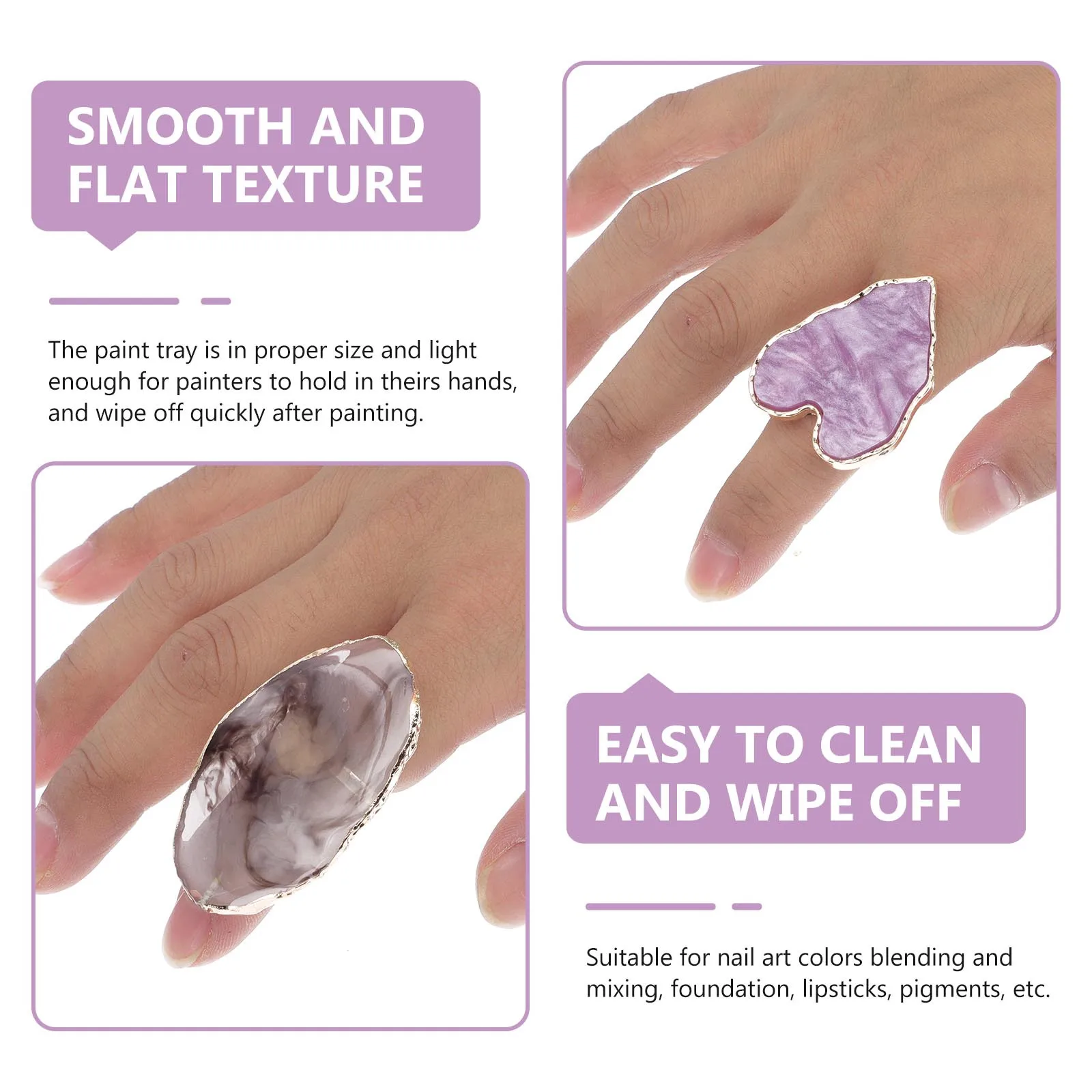 6Pcs Resin Nail Art Mixing Pallets Color Tray Durable Smooth Surface for Nail Painting Color Plate Manicure Paint Tray
6Pcs Resin Nail Art Mixing Pallets Color Tray Durable Smooth Surface for Nail Painting Color Plate Manicure Paint Tray