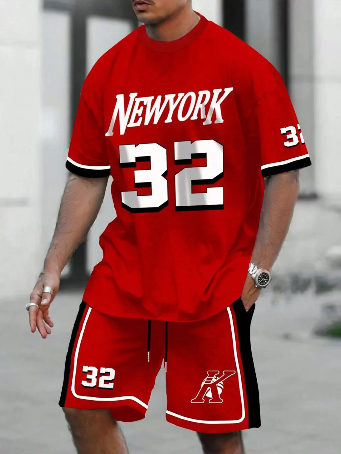 2026 SummerMen's New York 32 Print Basketball T-Shirt & Shorts SetY2k Oversized Casual Suit Suitable for Daily and Training Wear
2026 SummerMen's New York 32 Print Basketball T-Shirt & Shorts SetY2k Oversized Casual Suit Suitable for Daily and Training Wear
