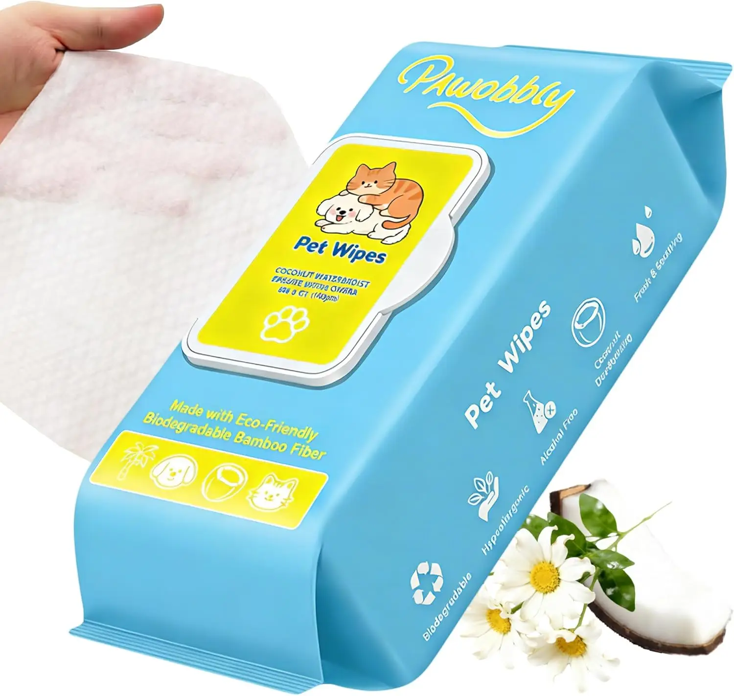 Extra Thick Hypoallergenic Pet Cleaning Wipes Coconut Scented for Paws Ears Eyes Coat Deodorizing 100 Count
Extra Thick Hypoallergenic Pet Cleaning Wipes Coconut Scented for Paws Ears Eyes Coat Deodorizing 100 Count