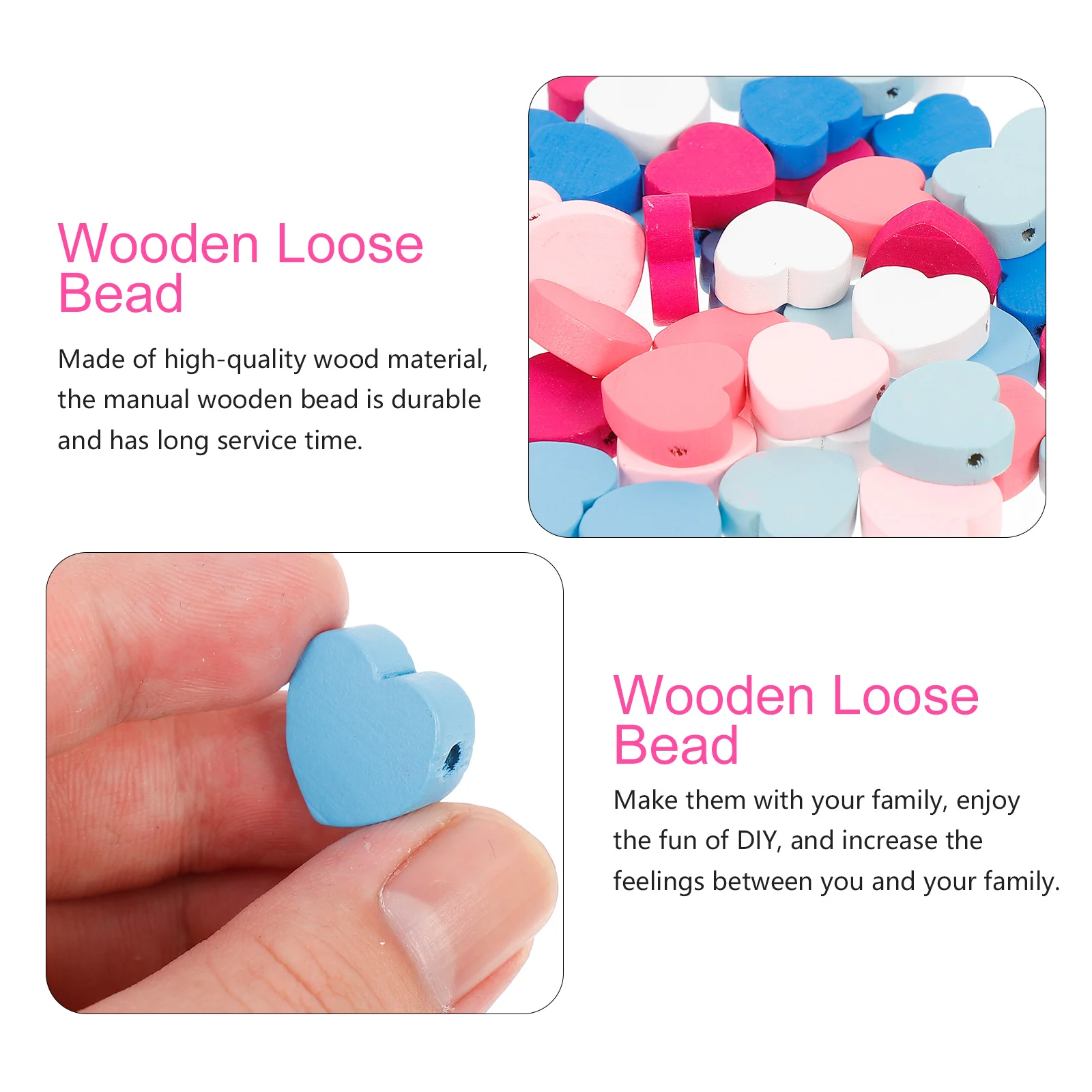 Heart Shaped Wooden Beads 3 Packs Love Shaped Loose Beads for Bracelet DIY Craft Child Wooden Decor Hanging Accessories
Heart Shaped Wooden Beads 3 Packs Love Shaped Loose Beads for Bracelet DIY Craft Child Wooden Decor Hanging Accessories