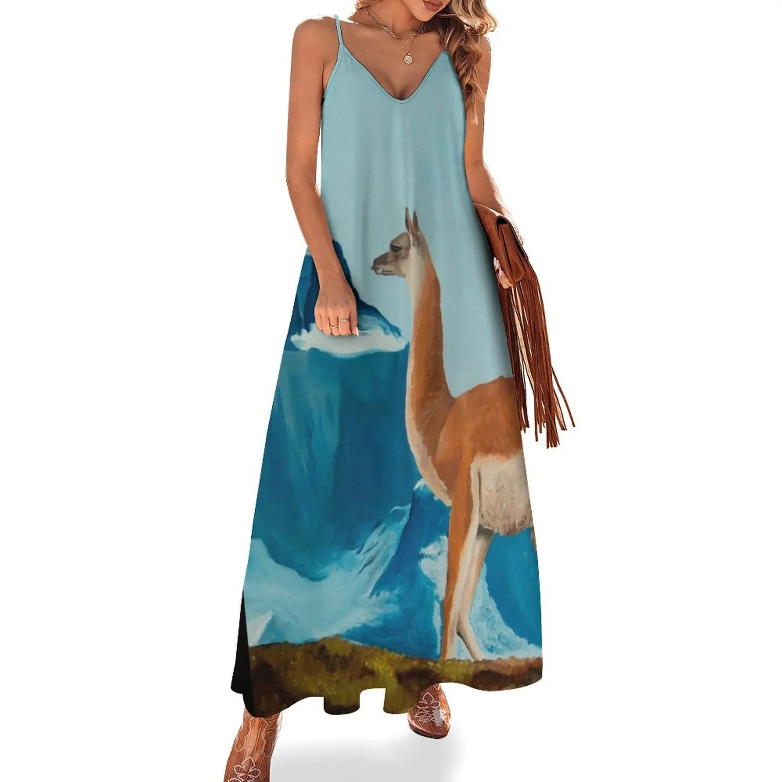 Guanaco South American Painting Sleeveless Long Dress clothes for woman elegant dress Dress
Guanaco South American Painting Sleeveless Long Dress clothes for woman elegant dress Dress