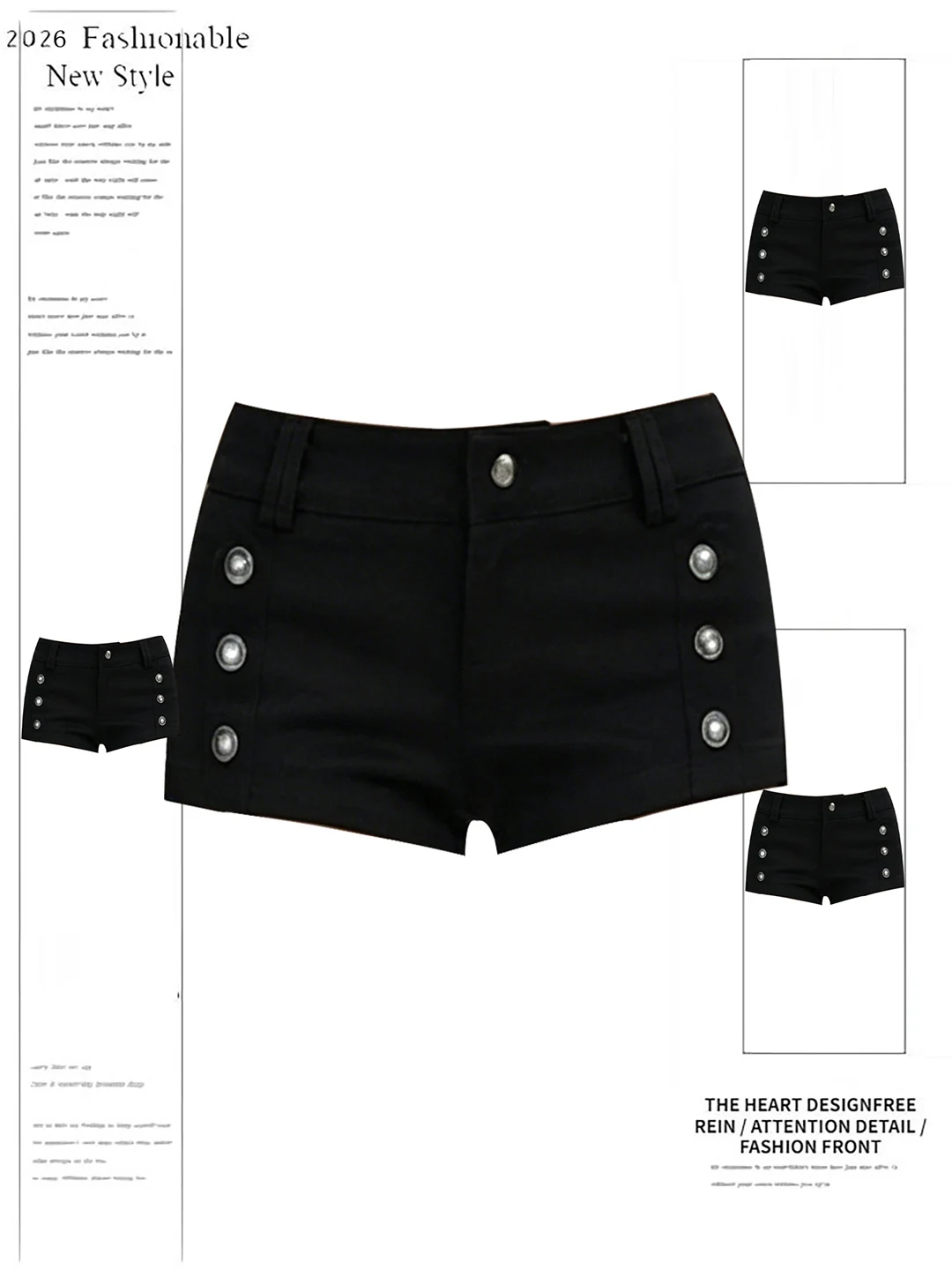 American Retro Cool Spicy Double Button Short Pants Low Waist Slimming Black Summer New Style Women's Jeans Casual Wear
American Retro Cool Spicy Double Button Short Pants Low Waist Slimming Black Summer New Style Women's Jeans Casual Wear