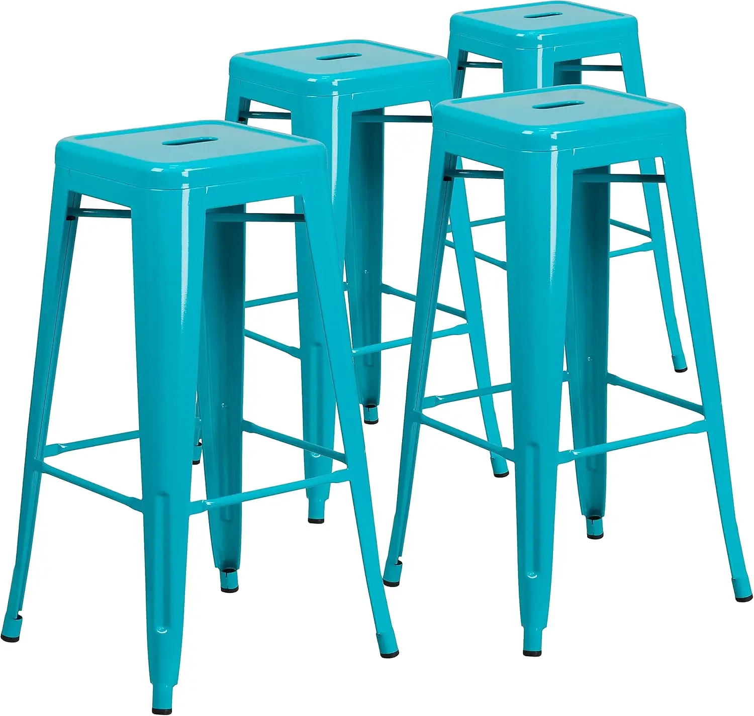 Kai Commercial Grade 4 Pack 30" High Backless Crystal Teal-Blue Indoor-Outdoor Barstool
Kai Commercial Grade 4 Pack 30" High Backless Crystal Teal-Blue Indoor-Outdoor Barstool