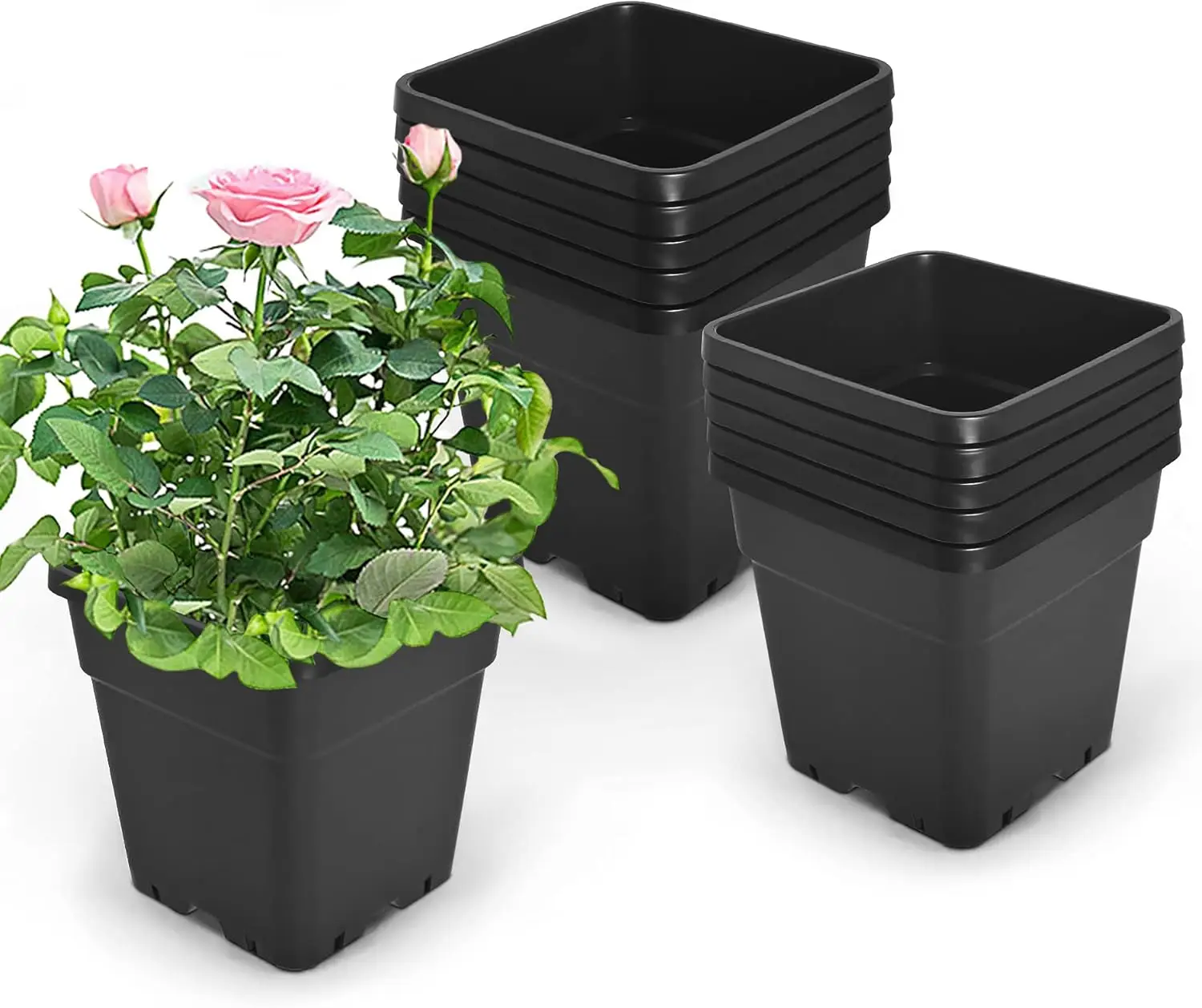 5 Gallon Square Nursery Pots 10 Pcs, Flexible Plastic Plant Pots with Drainage Holes for Indoor Outdoor Gardening
5 Gallon Square Nursery Pots 10 Pcs, Flexible Plastic Plant Pots with Drainage Holes for Indoor Outdoor Gardening