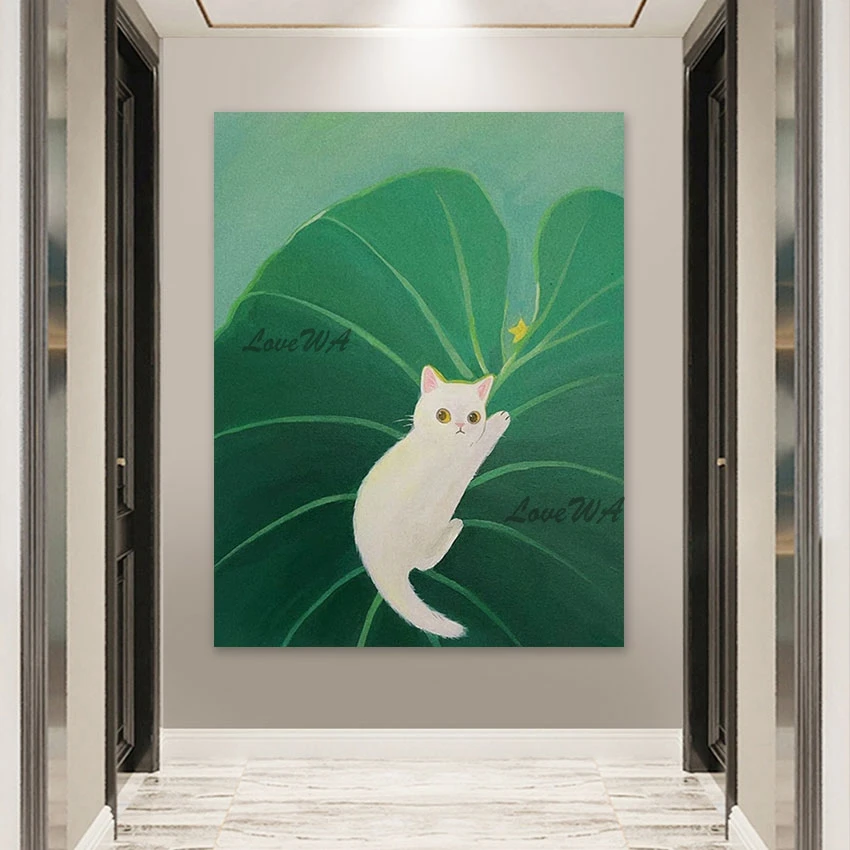 Custom Canvas Picture Cute Little White Cat Animal Modern Paintings Handmade Wall Decorations For Living Room Quality Artwork
Custom Canvas Picture Cute Little White Cat Animal Modern Paintings Handmade Wall Decorations For Living Room Quality Artwork